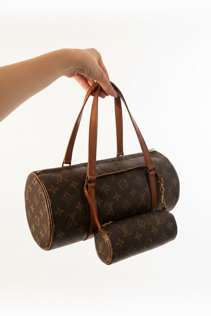 Louis Vuitton Mini Papillon Monogram Pouch Bag | Authentic Vintage
