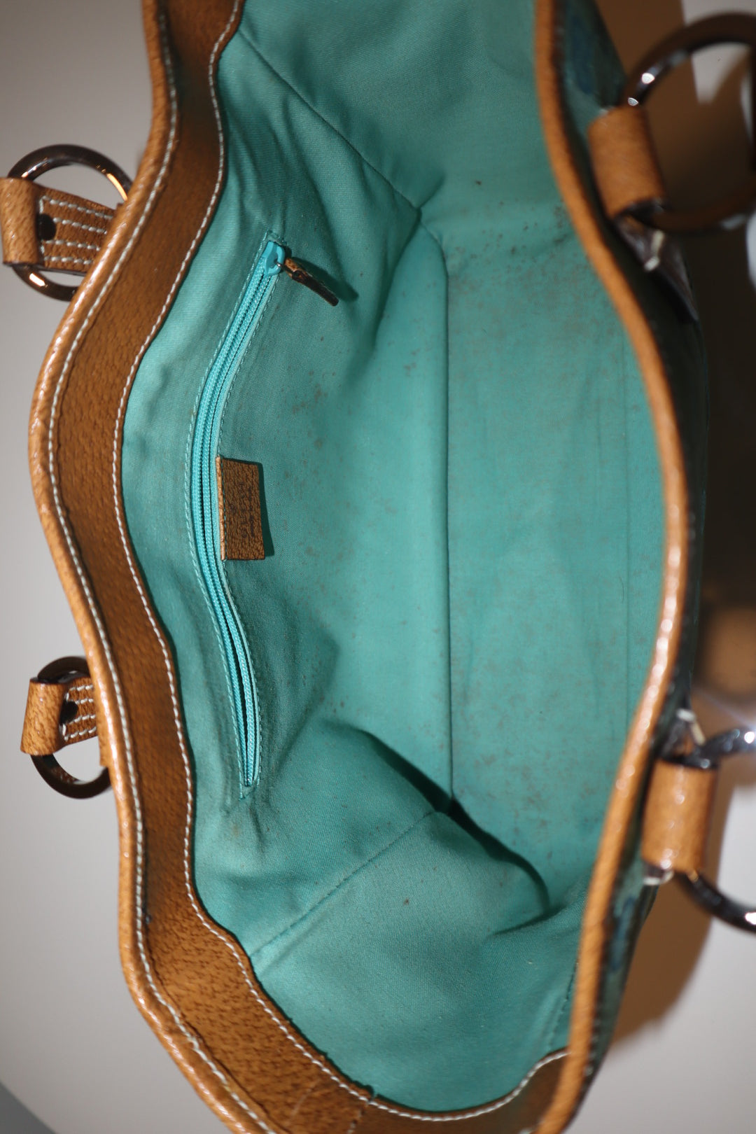 Gucci GG Monogram Turquoise Tote Bag | Authentic Vintage Tom Ford Era