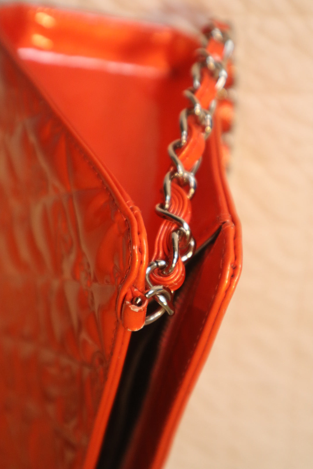 Chanel Lucky Charms Orange Patent Chain Shoulder Bag | Authentic Limited Edition