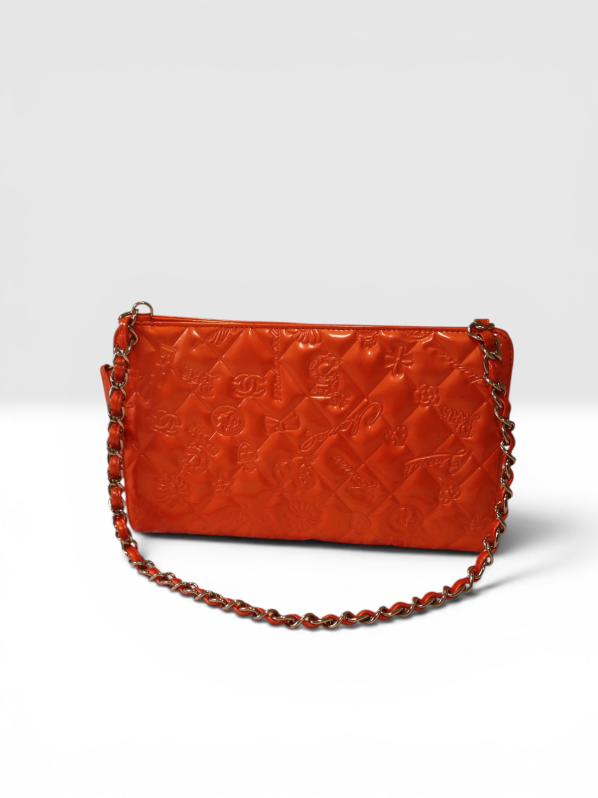 Chanel Lucky Charms Orange Patent Chain Shoulder Bag | Authentic Limited Edition