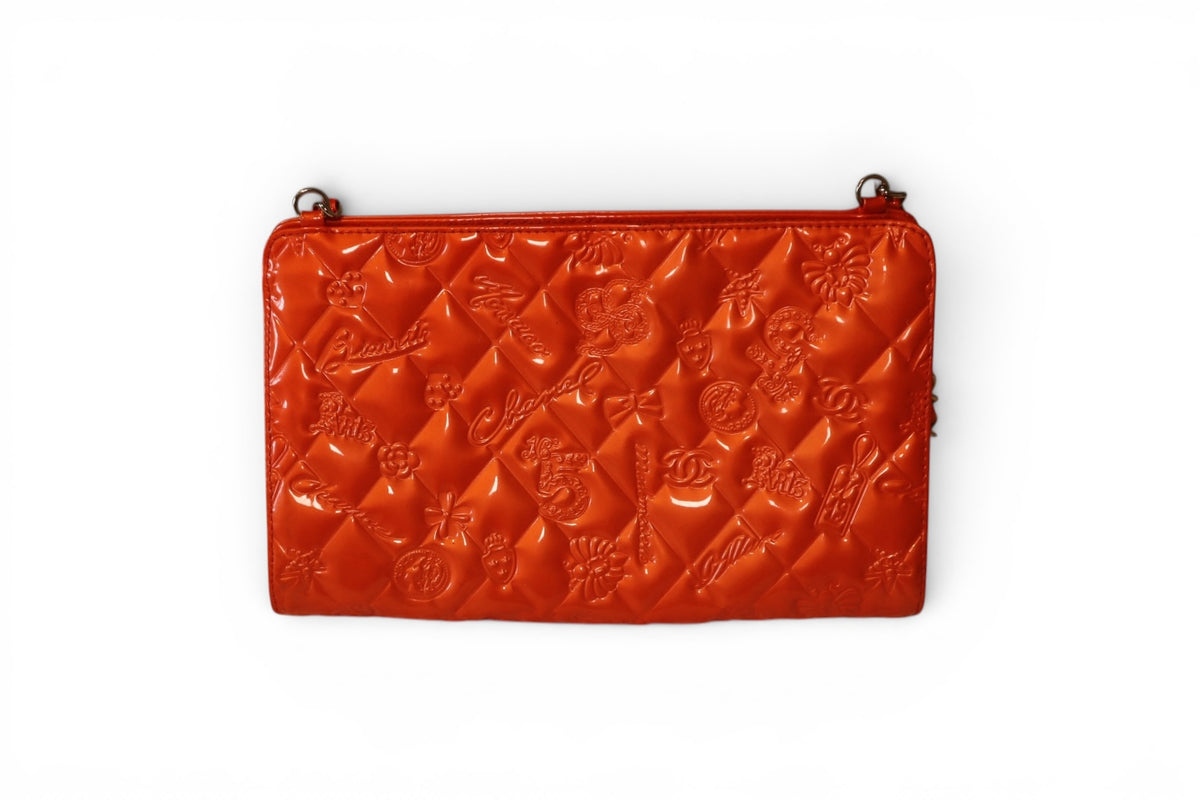 Chanel Lucky Charms Orange Patent Chain Shoulder Bag | Authentic Limited Edition
